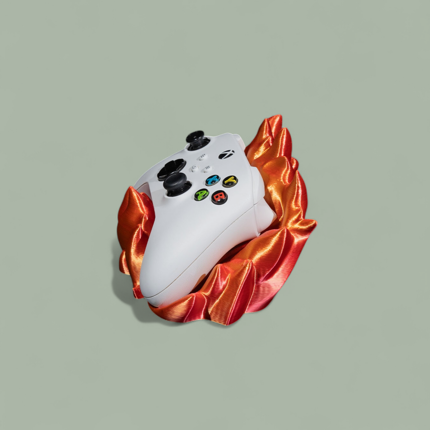 3D Printed Xbox Series X/S & PS5 Controller Stand – Silk PLA Flames Design