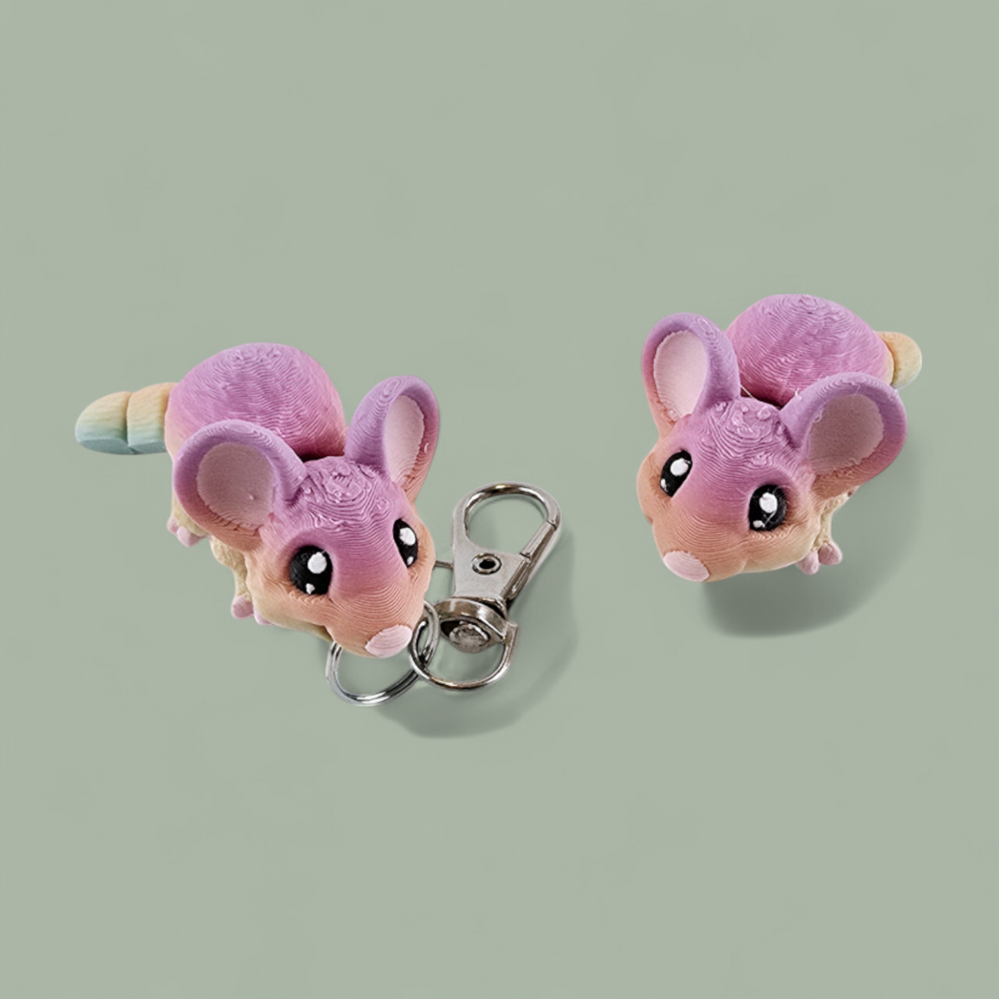Adorable eye-catching cute Mouse keychain, whimsical wiggly colourful keyring, magical stylish bag tag, MMMini Mouse fidget