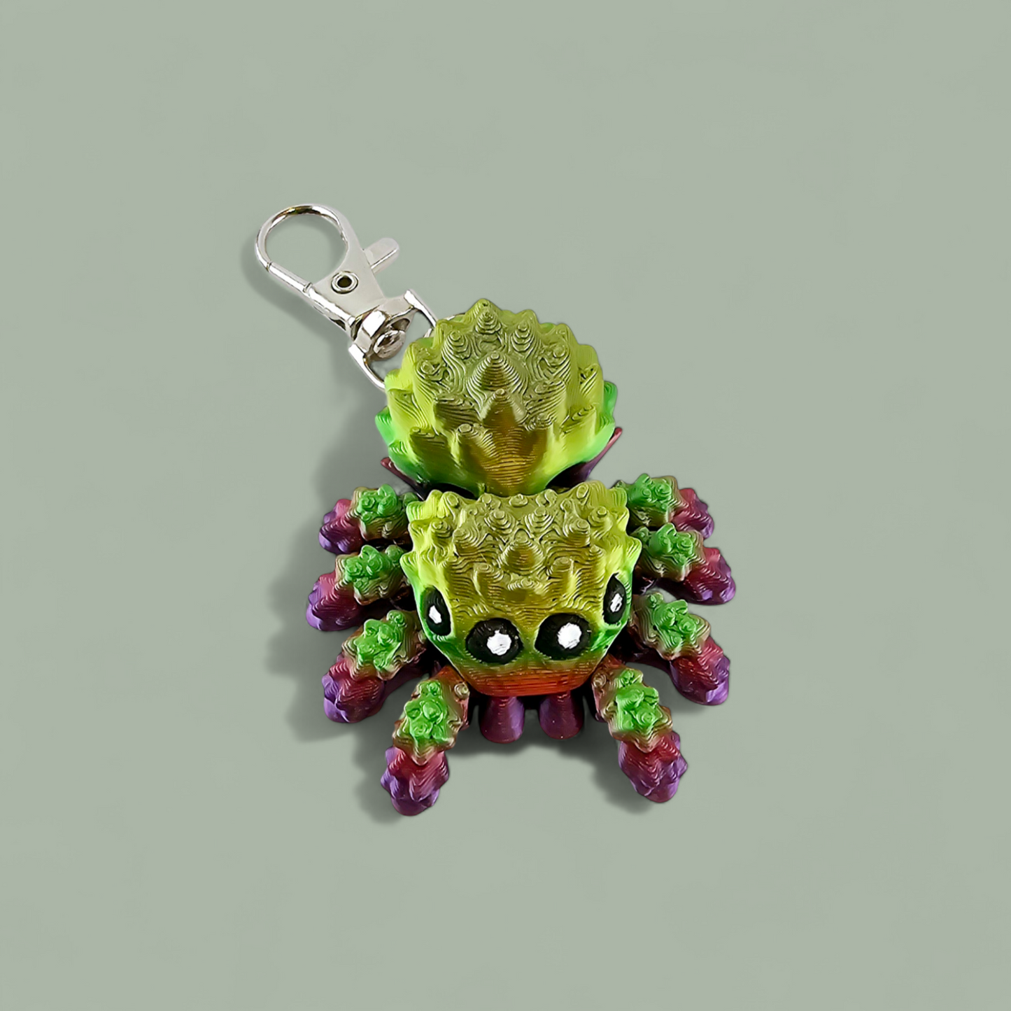Big Jumping Spider Keychain – Fun and Colourful Salticidae Spider Keyring