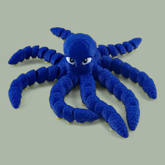 Cartoon Octopus 3D Printed  Fidget Toy  Stress Relief, Articulated, Vibrant Colours