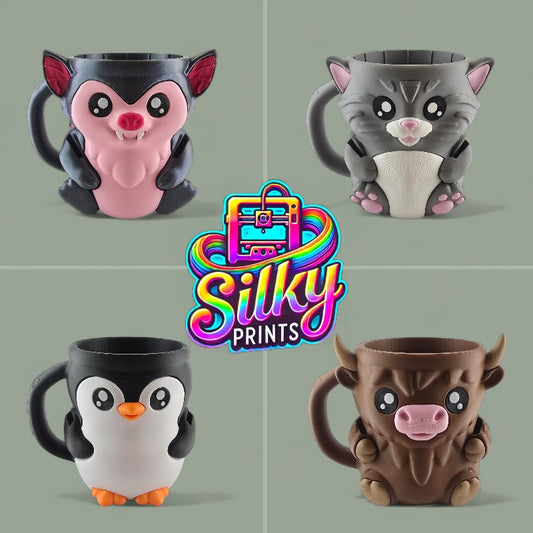 Cute Animal Ice Cream Holders – Cow, Penguin, Bat & Highland Cow | Fun Kids Party Accessory