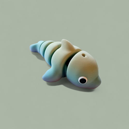 Dolphin Fidget Wiggler-Large Print-Articulated- Whimsical Design- Stress Relief-Anxiety Relief