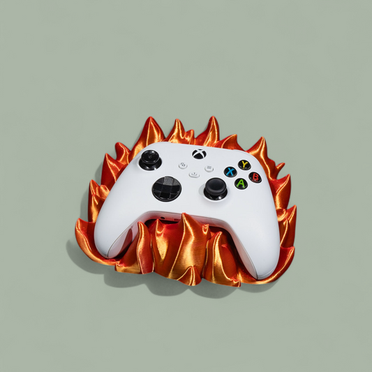 3D Printed Xbox Series X/S & PS5 Controller Stand – Silk PLA Flames Design