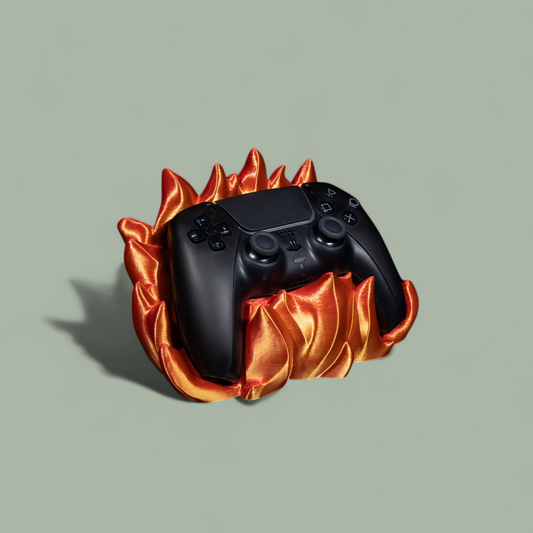 3D Printed Xbox Series X/S & PS5 Controller Stand – Silk PLA Flames Design
