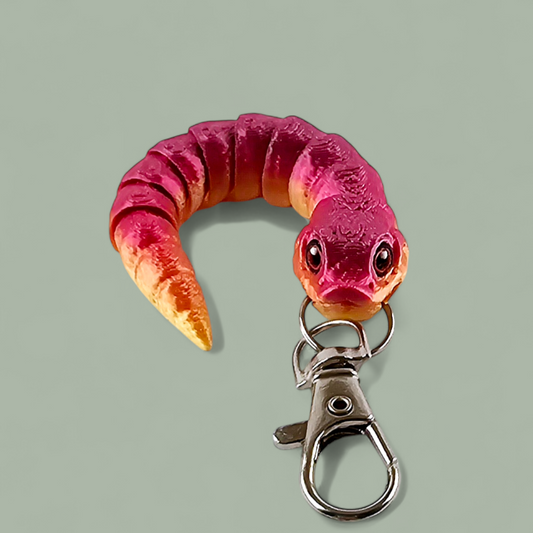 Keychain/Bag Tag/ Lanyard Accessory - Hognose Snake articulated fidget