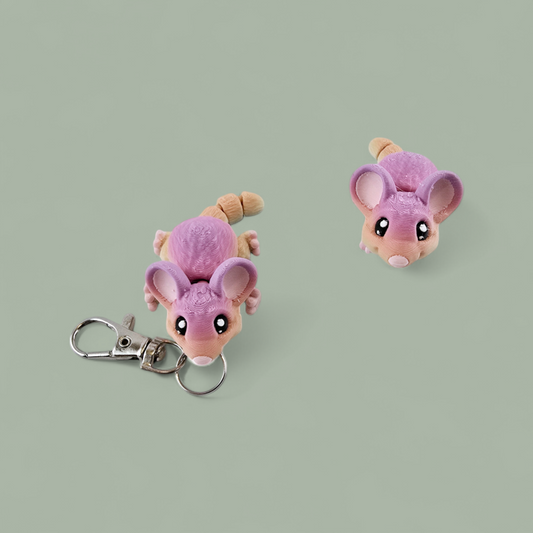 Adorable eye-catching cute Mouse keychain, whimsical wiggly colourful keyring, magical stylish bag tag, MMMini Mouse fidget