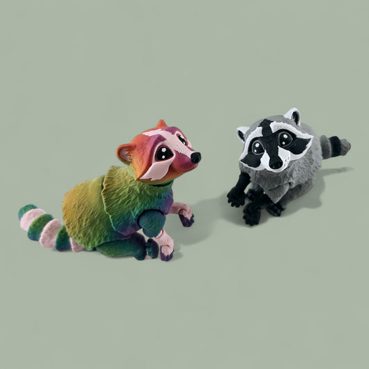 Flexi Raccoon Fidget  Articulated 3D Printed Design by Mat Mire Makes