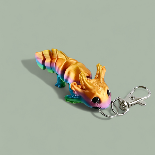 Animated Cute Axolotl Keychain-Adorable Stress Relief Fidget Keyring- Various colours