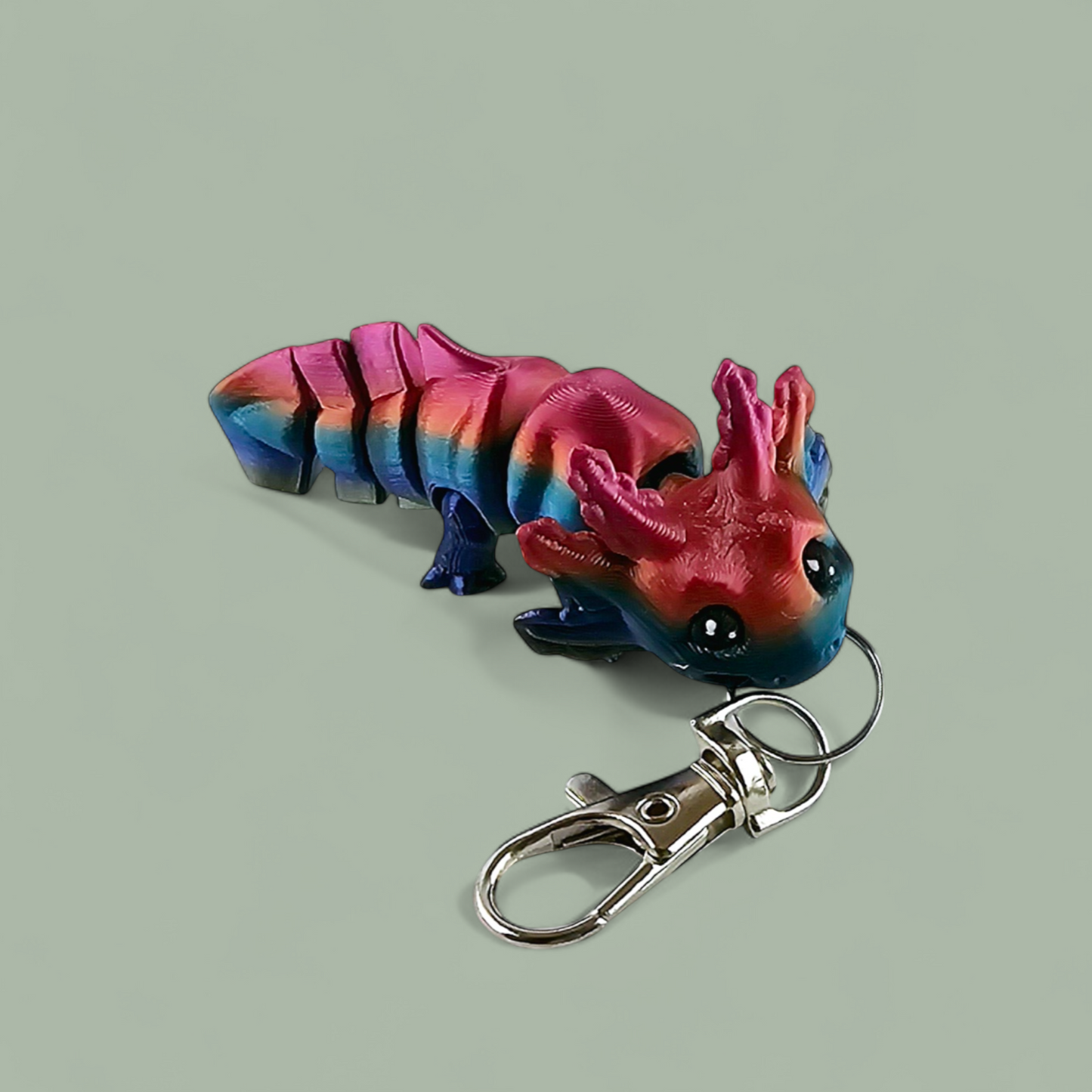 Animated Cute Axolotl Keychain-Adorable Stress Relief Fidget Keyring- Various colours