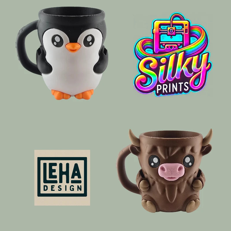 Cute Animal Ice Cream Holders – Cow, Penguin, Bat & Highland Cow | Fun Kids Party Accessory