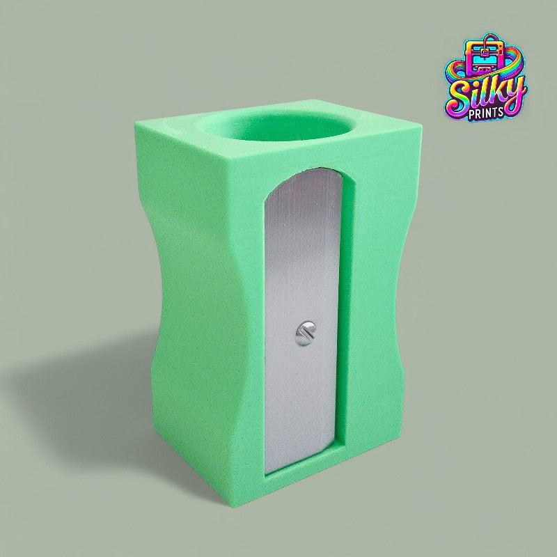 Green foam block with a silver center on a gray background, featuring the Silky Prints logo.